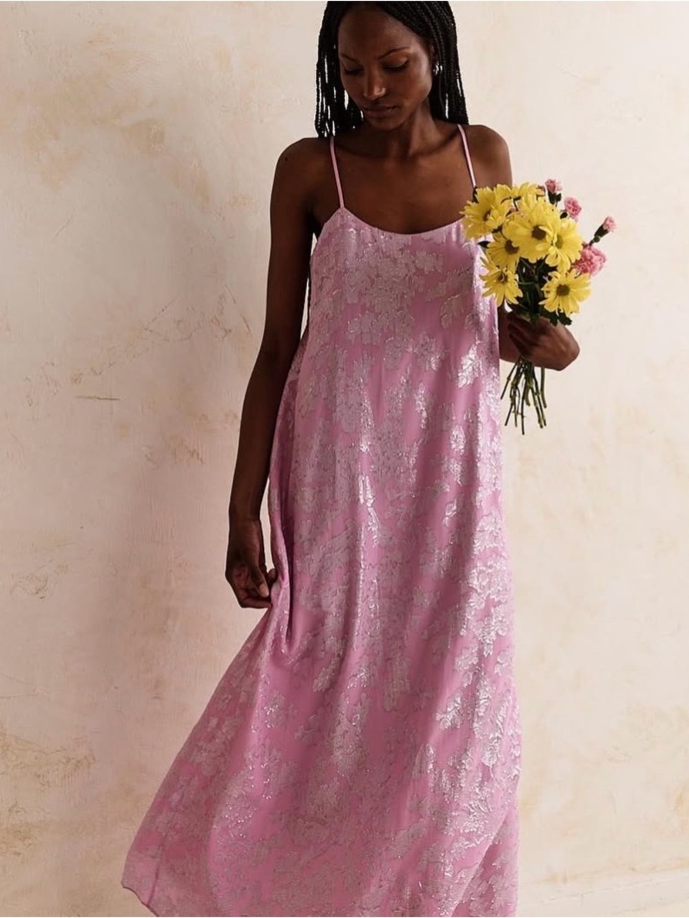 Cami NYC Pink Luz Metallic Dress